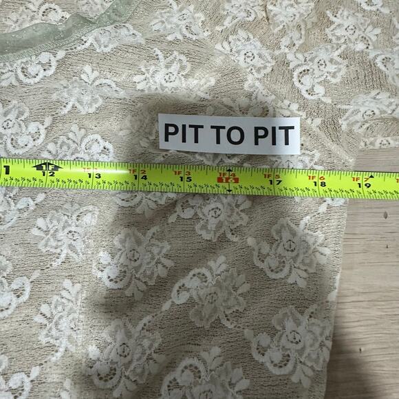 Hanky Panky Womens Sheer Lace Button Down Tie Top in Cream Size Large - Picture 8 of 10